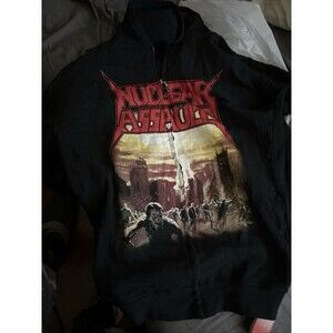 Nuclear assault game over thrash metal 90’s hoodie XXL zip up sweatshirt